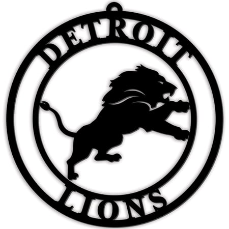 Black Detroit Lions 16 Team Logo Cutout