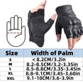 thumbnail image 6 of Mens Goatskin Fingerless Motorcycle Gloves Riding Driving Outdoor Leather Gloves with Hand Knuckle, 6 of 6