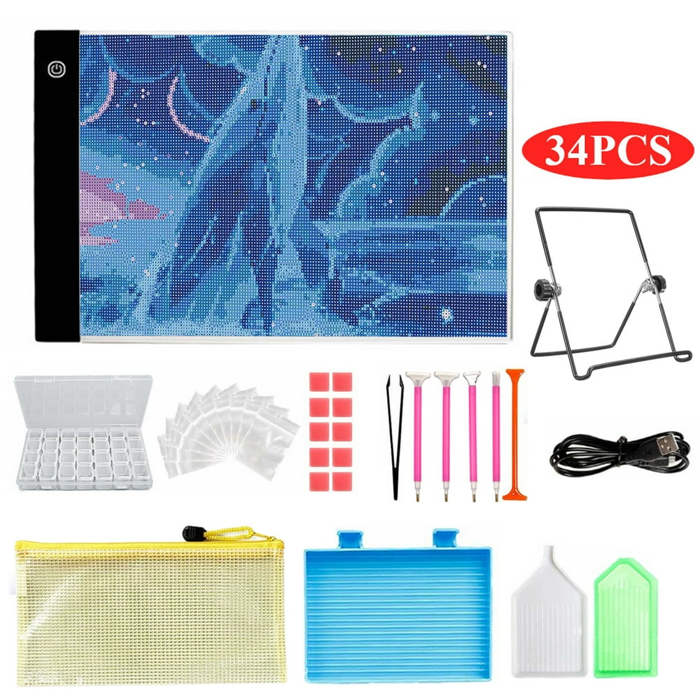 Diamond Art Light Copy Board Light Box with 5D Painting Tools A4 LED