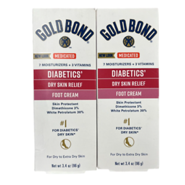 Gold Bond Ultimate Diabetic Skin Relief FOOT Cream, 3.4 oz ( 2 pack