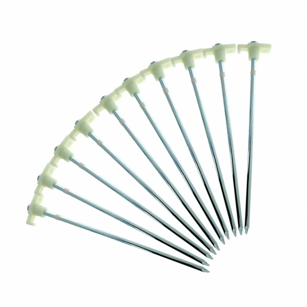 Set Of 10 Glow In The Dark Tent Stakes Pegs Heavy Duty Steel Metal