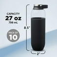 thumbnail image 5 of Strike Plastic Water Bottles with Carrier Handle 27 oz. Set of 10, Bulk Pack - Reusable, Great for Gym, Hiking, Cycling, and For School - Black, 5 of 5