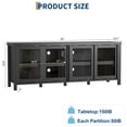 thumbnail image 4 of Studyset TV Stand for 65 Inch,Entertainment Center with Storage Cabinet and 4 Sliding Glass Doors,Modern Buffet Sideboard Cabinet with Storage,Mid Century Modern Media TV Console Table, 4 of 9