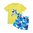 thumbnail image 5 of Fnooota Boys Rash Guard Swimsuits 2 Piece, Short Sleeve Summer Graphic Kids Bathing Suits Boys'Swimwear Multicolor Size 10, 5 of 8