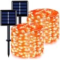 thumbnail image 3 of JMEXSUSS Paquete de 2 luces solares naranjas para exteriores, 66 pies, 200 luces LED solares de Halloween con 8 modos, cadena de luces solares naranjas para fiesta de Halloween, decoración de otoño al, 3 of 4