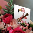 thumbnail image 3 of 3drose, Funny Cute Pink Flamingo Bird Playing Banjo, 1 Greeting Card with Envelope, 3 of 6