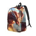 thumbnail image 1 of Fotbe Ferocious Dragon Fury Printed Canvas Daypack - Stylish and Durable Vintage Compact Backpack - Class, Work, Travel, or Laptop Bookbag,Organized Compartments-Small, 1 of 5