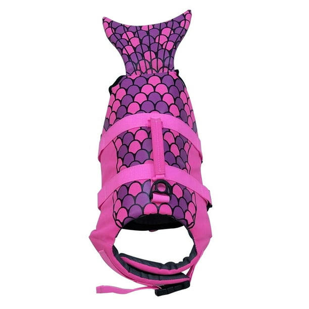 Dog Life Jackets Ripstop Pet Floatation Life Vest for Small Middle Large Size Dogs Dog Lifesaver Preserver Swimsuit for Water Safety at The Pool Beach Boating S. Pink Mermaid Walmart