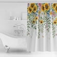 thumbnail image 4 of Extra Long Shower Curtain 72x84 Inch, Sunflower Shower Curtain Waterproof Bathroom Decor Yellow Green Summer Botanical Watercolor Fabric Bath Curtain Set Accessories with Hooks, 4 of 6