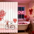 thumbnail image 4 of Valentine's Day Shower Curtain with Hooks - Waterproof Curtain with Heart-Shaped Rose Print, Romantic Bathroom Decor Washable Shower Liner, 4 of 6
