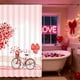 thumbnail image 5 of Lunxisen 2 Pcs Flower Shower Curtain Set Petals Heart Shape on Rustic Plank Lover Bathroom Curtain with Hooks Waterproof Polyester Fabric Bathroom Decorations, 5 of 8