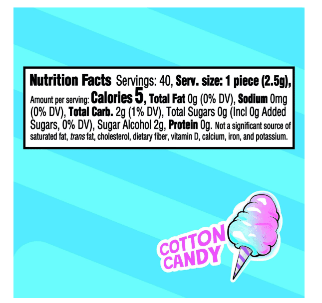 Trident Vibes Sugar Free Cotton Candy Gum 6 - 40 Piece Bottles