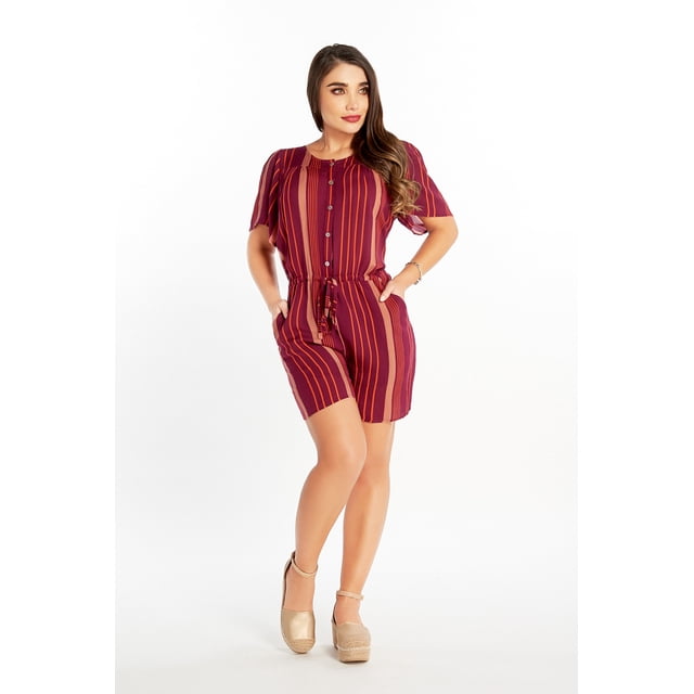 Jumper Casual Con Líneas Dama Vino Mundo Terra 026260
