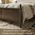 thumbnail image 3 of VanAcc King Solid Wood Bed Frame with Upholstered Headboard, No Box Spring, Walnut, 3 of 8