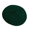 thumbnail image 3 of Opolski Painter Hat No Brim Retro Wind-proof Flat Top Artist Style Decorate Solid Color French Artist Beret Hat for Dating Atrovirens, 3 of 8