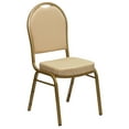 thumbnail image 2 of Emma + Oliver Dome Back Banquet Chair, Beige Patterned Fabric/Gold Frame, 2 of 13