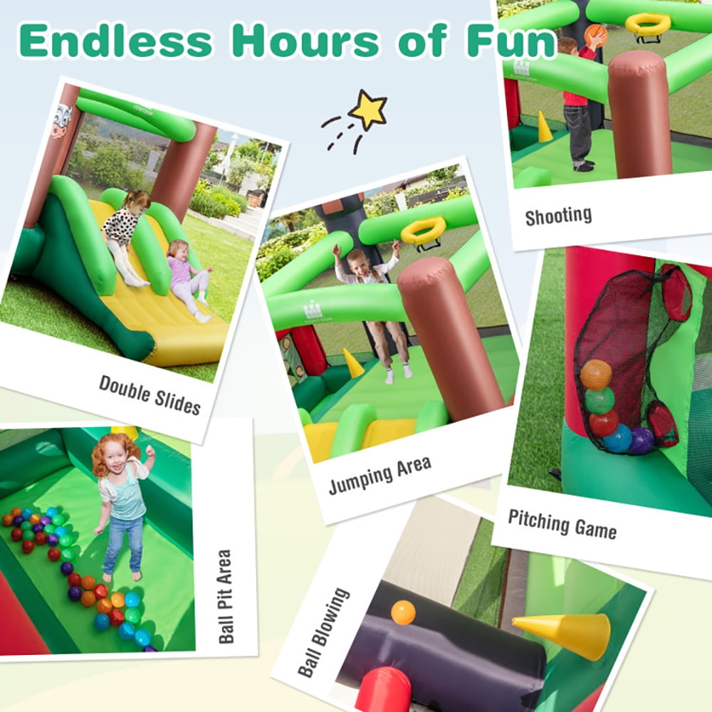 Aimee Lii Farm Themed 6-in-1 Inflatable Castle with Trampoline and 735W Blower, Bounce House for Kids 3-10 Aimee Lii Farm Themed 6-in-1 Inflatable Castle with Trampoline and 735W Blower, Bounce House for Kids 3-10