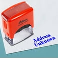 thumbnail image 1 of Printtoo Address Unknown Self Inking Rubber Stamp Pre,Inked Office Stamp, Home Office Business Stationery, 38 x 14 mm, Blue, 1 of 1