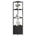 thumbnail image 1 of QinaQin Repisa esquinera de 5 niveles y 57 pulgadas, con estructura metálica y repisas de madera, ideal para sala, cocina, baño o recámara, 1 of 8