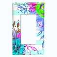 thumbnail image 5 of Metal Light Switch Plate Cover Floral Pastel Teal Striped Pattern FLW008, 5 of 13
