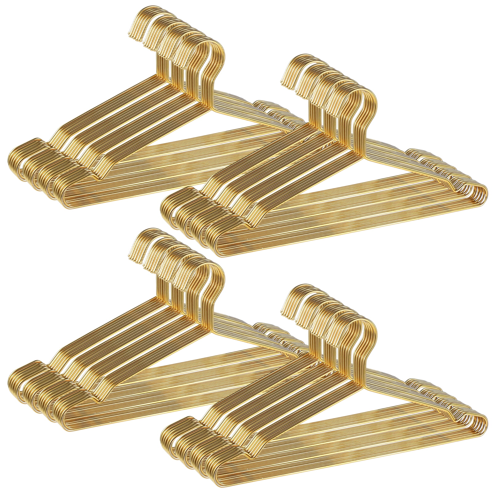100Pcs Gold Metal Hangers for Clothes, Stainless Steel Wire Clothes Hangers, Heavy-Duty Hangers for Coat Suit Dress