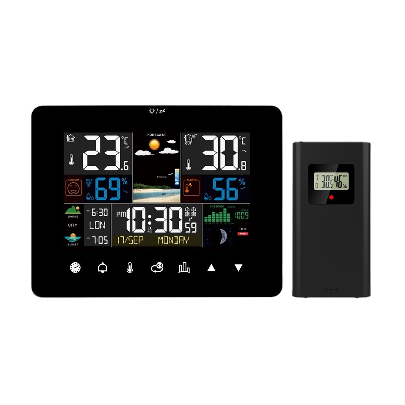 Wireless Weather Station Alarm Clock, Thermometer, Hygrometer, Touch Screen Sensor Hygrothermograph ,Fast Response