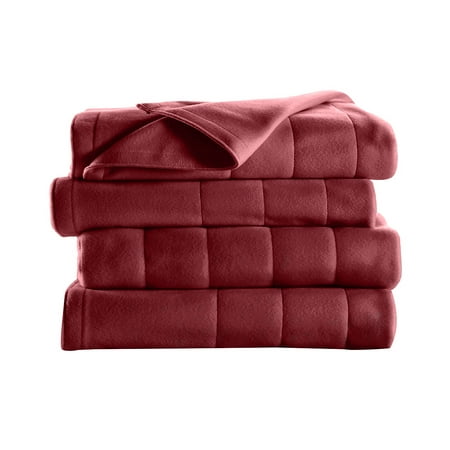 Sunbeam Electric Heated Fleece Channeled Blanket, Twin