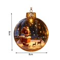 thumbnail image 3 of Clear Christmas Diorama Bauble Ornament 2D Winter Scene Festive Christmas Tree Hanging Decor for Mantel Window Holiday Gift Idea, 3.15In #, 3 of 7