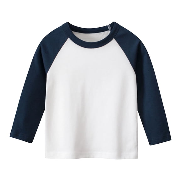 NOEGOEU Toddler Girls Boys Long Sleeve Shirts Crewneck Raglan Baseball Tee Shirt Tops 1-9 Years (White,6-8 Years)