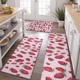 thumbnail image 2 of Strawberry Plants Fruit Dot Pink Pattern Kitchen Rugs Sets Of 3,Kitchen Runner Rugs Non Skid Washable,Decorative Kitchen Floor Mats for Kitchen,Sink,Laundry,17"x30"+ 17"x47" + 17"x59", 2 of 6