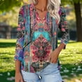thumbnail image 4 of SCSAlgin Blouses for Women Dressy Casual 3/4 Length Sleeve Womens Tops Trendy Summer Spring Shirts, 4 of 6