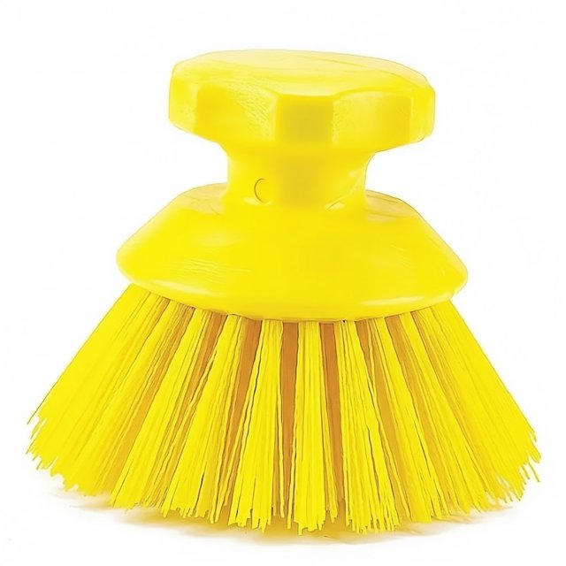 Cepillo De Mano Redondo Para Tallar en Piso Ropa Piedra Madera Metal Brushtech Fibra Pbt Amarillo