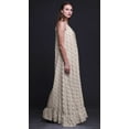 thumbnail image 3 of Bimba Chemise de Nuit Artistique Imprimée Plumes Ivoire pour Femmes Longue Robe Maxi à Bretelles Spaghetti TTG, 3 of 5