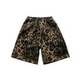 thumbnail image 2 of XUELUO Boys Athletic Shorts And Pants Summer Cargo Leopard Print Elastic Waist Wide Leg Loose Casual Shorts Trousers Holiday Wear,Brown,3-4 Years, 2 of 9