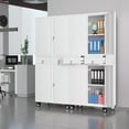 thumbnail image 3 of Garvee 71" Garage Storage Cabinets, Rolling Metal Cabinet with Adjustable Shelves & 2 Drawers for Home, Office, Garage, White, 3 of 8