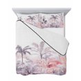 thumbnail image 7 of Pink Palm Tree Twin Size Down Alternative Comforter, Lightweight Comforter Quilt Bedding Set with Pillow Shams Forest Tropical Plants Flower Leaf All Seasons Bed Comforter Duvet Insert 68"x86", 7 of 7
