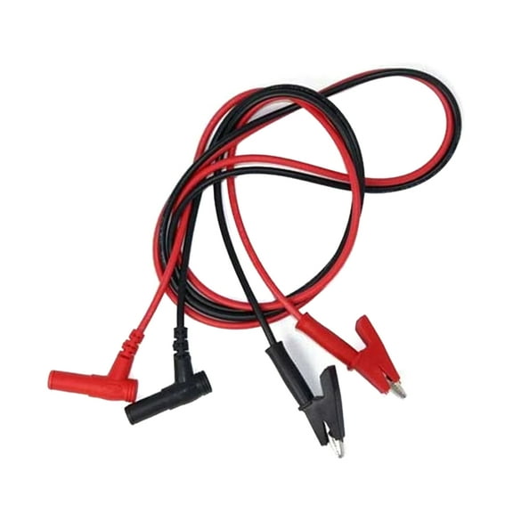High Safety Multimeter Test Lead Right Angles Banana Plug to Alligators Clip