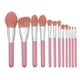 thumbnail image 1 of Juego de brochas de maquillaje con mango de madera rosa claro, 12 brochas para polvos sueltos, brocha para ojos, herramientas de maquillaje de belleza Feliz Sencillez, 1 of 4