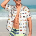 thumbnail image 5 of Lsque Colorful Trains pattern Hawaiian Shirt for Men, Unisex Summer Beach Casual Short Sleeve Button Down Shirts-Large, 5 of 9