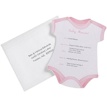 wilton onesie girl baby shower invitations, 12 ct
