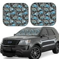 thumbnail image 2 of Uemuo Blue Excavator Printed 2 PCS Car Windshield Sun Shade, Auto Sun Heat and UV Rays Blocker, Foldable Automotive Front Window Sunshade Protector, 2 of 7