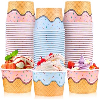 Shangxi 8 Oz Ice Cream Bowls Disposable - 100 Count, Paper