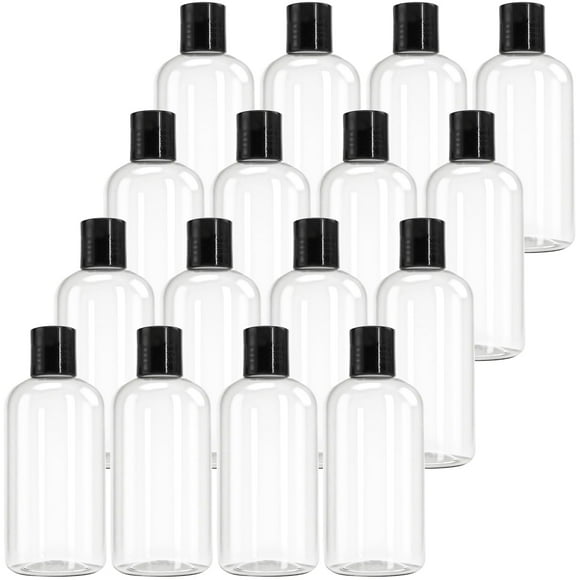 Botellas vacías de plástico Bekith de 8 oz/240 ml con tapas en la parte superior del disco x16