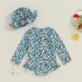 thumbnail image 3 of Bagilaanoe Toddler Baby Girl One-Piece Swimsuit Floral Print Long Sleeve Zipper Rashguard Swimwear + Swimming Cap 6M 9M 12M 18M 24M 3T Kids Ruffle Bathing Suit, 3 of 8