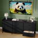 thumbnail image 3 of Almacenamiento versátil + Cajonera ancha de 9 cajones de tela – Estructura metálica y superficie de madera – Para dormitorio, salón, pasillo o mueble TV – 160×68×35 cm – Color negro, 3 of 8