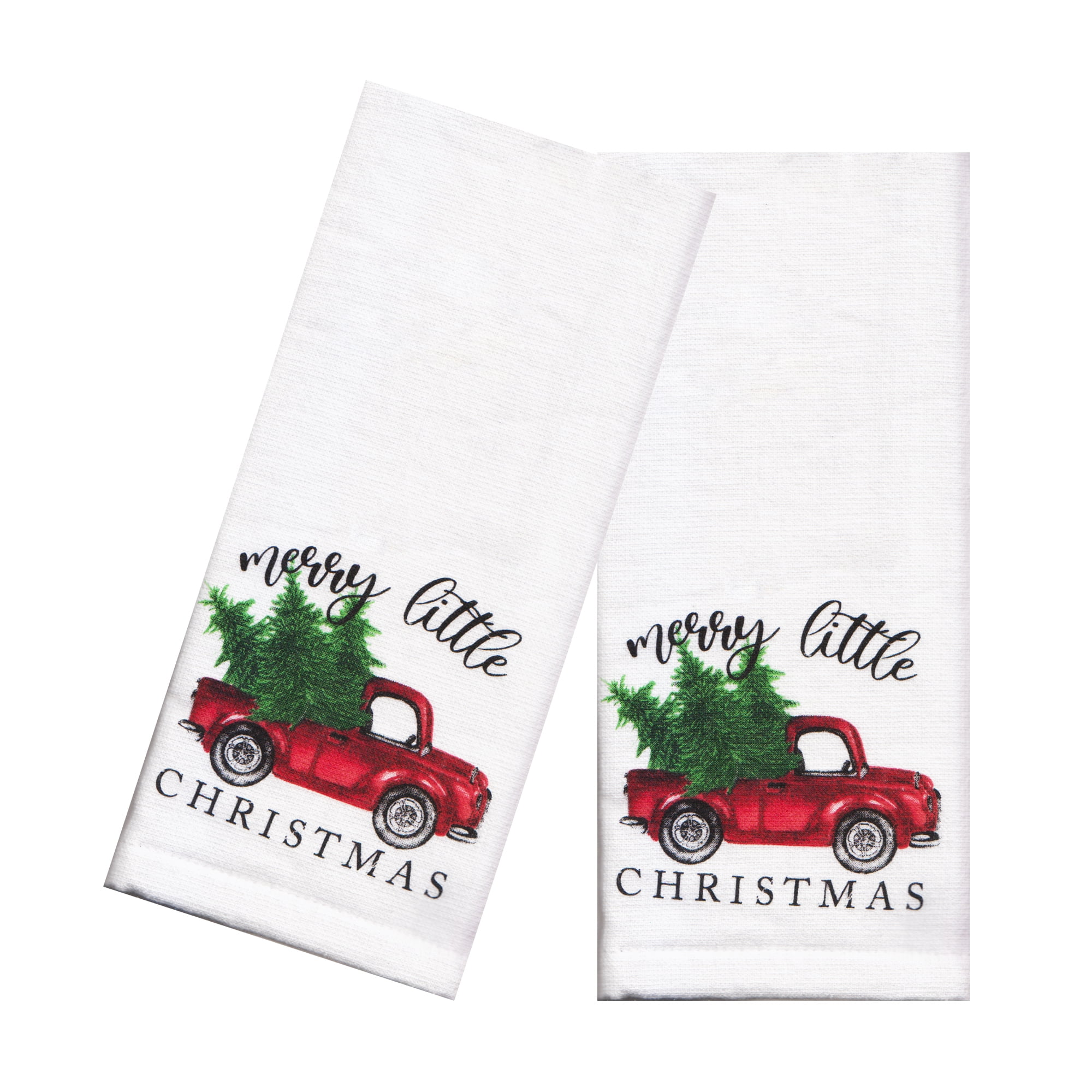 Winter Wonder Lane Kitchen Towels Red Truck 2Pack Kitchen Towels Dual