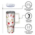 thumbnail image 3 of Christmas Reindeer 30oz Stainless Steel Tumbler with Handle and Straw, Winter Holiday Coffee Mug, Leak Proof Travel Cup Gifts for Women Men, 3 of 5