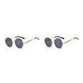 thumbnail image 3 of Jumpingount 1 par de gafas de sol de metal, lentes de cristal elegantes, decorativas, universales, para viajar, fotografía, gafas de moda, gafas Type2 NO2, 3 of 6