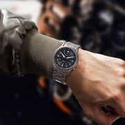BERNY Titanium Watches for Men, Japanese Quartz Movement Men's Field Watch, 5ATM Waterproof Military Wristwatch for Men, Analog Sport Watches with Super Luminous, Black