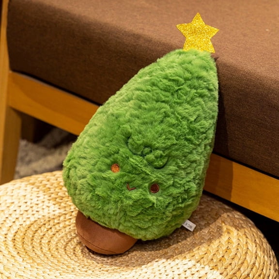 Christmas Tree Plush Toy 11.8" Soft Christmas Stuffed Animal Cute Plushies Doll Pillow Xmas Birthday Party Ideal Gifts(Green-30Cm)